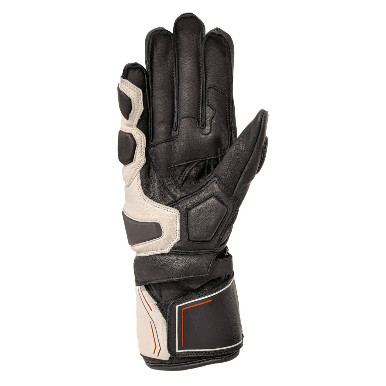 Guanti In Pelle Oj Sleek Nero/bianco/rosso