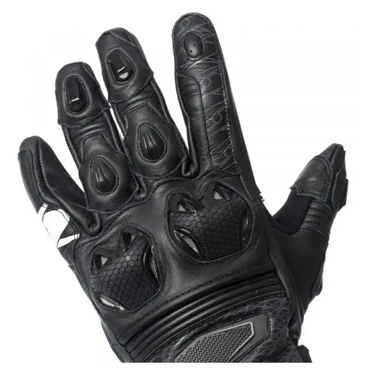 Guanti In Pelle Spyke Tech Race Zero Black