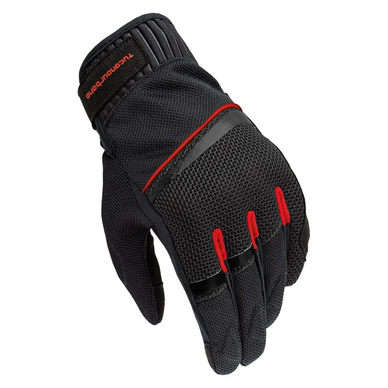 Guanti Tucano Urbano Penna Mesh Nero–rosso