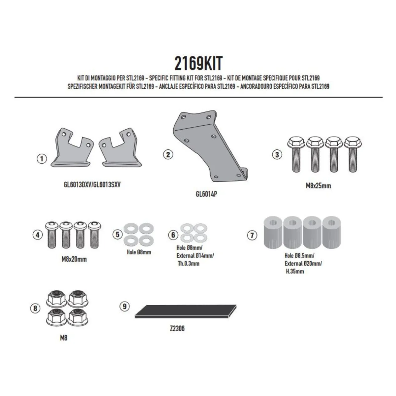 Kit Givi 2169kit Per Mon. Stl2169 Yamaha Mt-09 '24-26