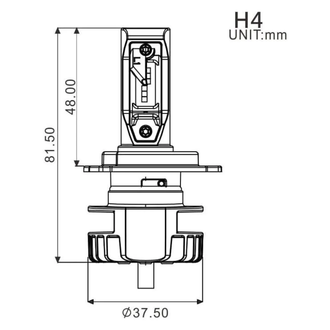Lampadina Sifam H4 Led + Alimentatore 16w/2200/ Lumens Cod. Pla7032