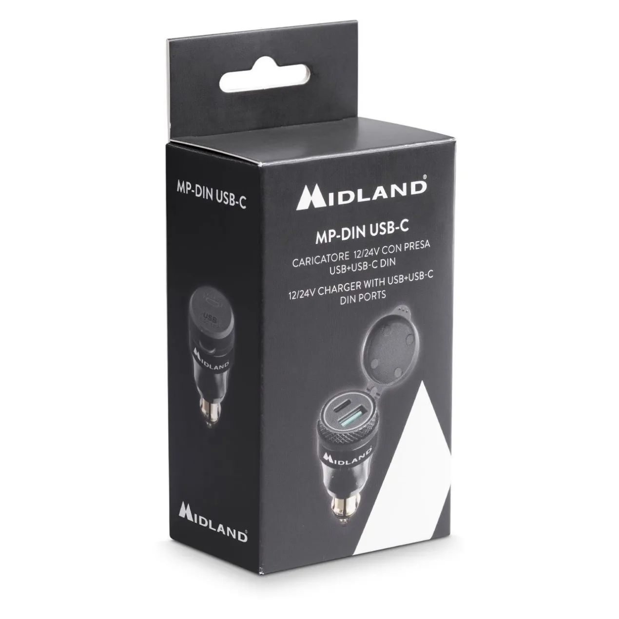 Mp-din-usb C Caricatore Usb+usb-c Din Midland