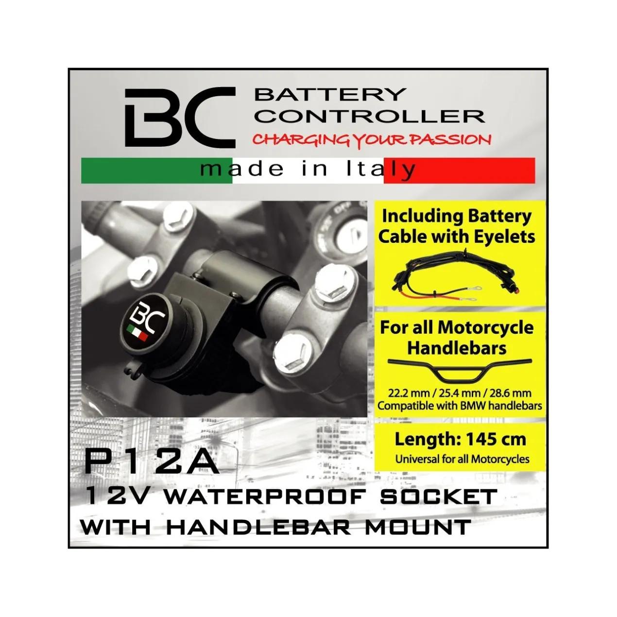 Presa Accendisigaro Con Supporto Manubrio Bc P12a