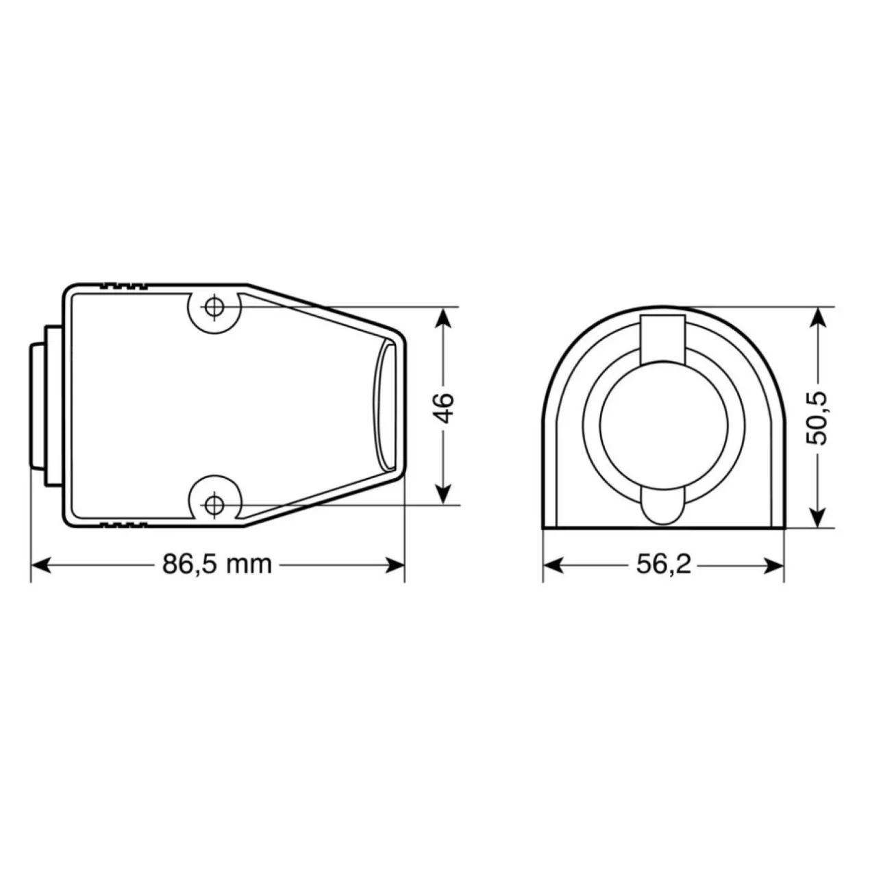 Presa Corrente Ext-3 12/24v Montaggio In Superficie