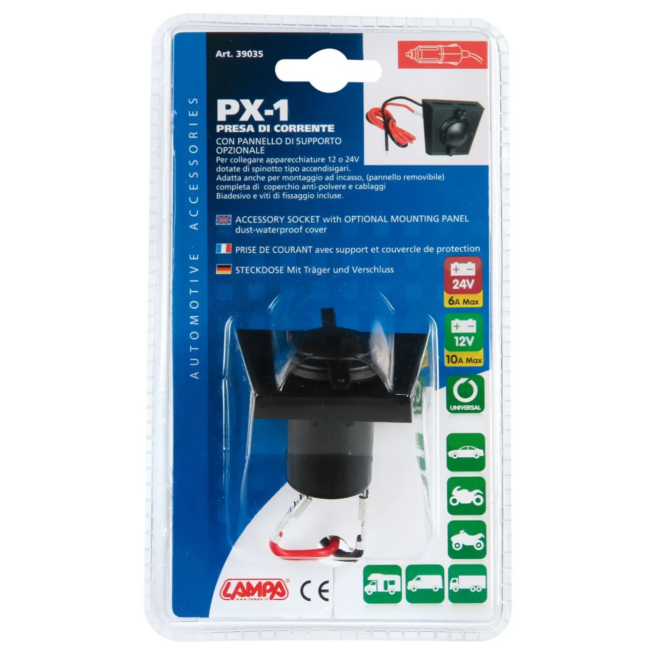 Presa Di Corrente Px1 Con Pannello Di Supporto Lampa 39035