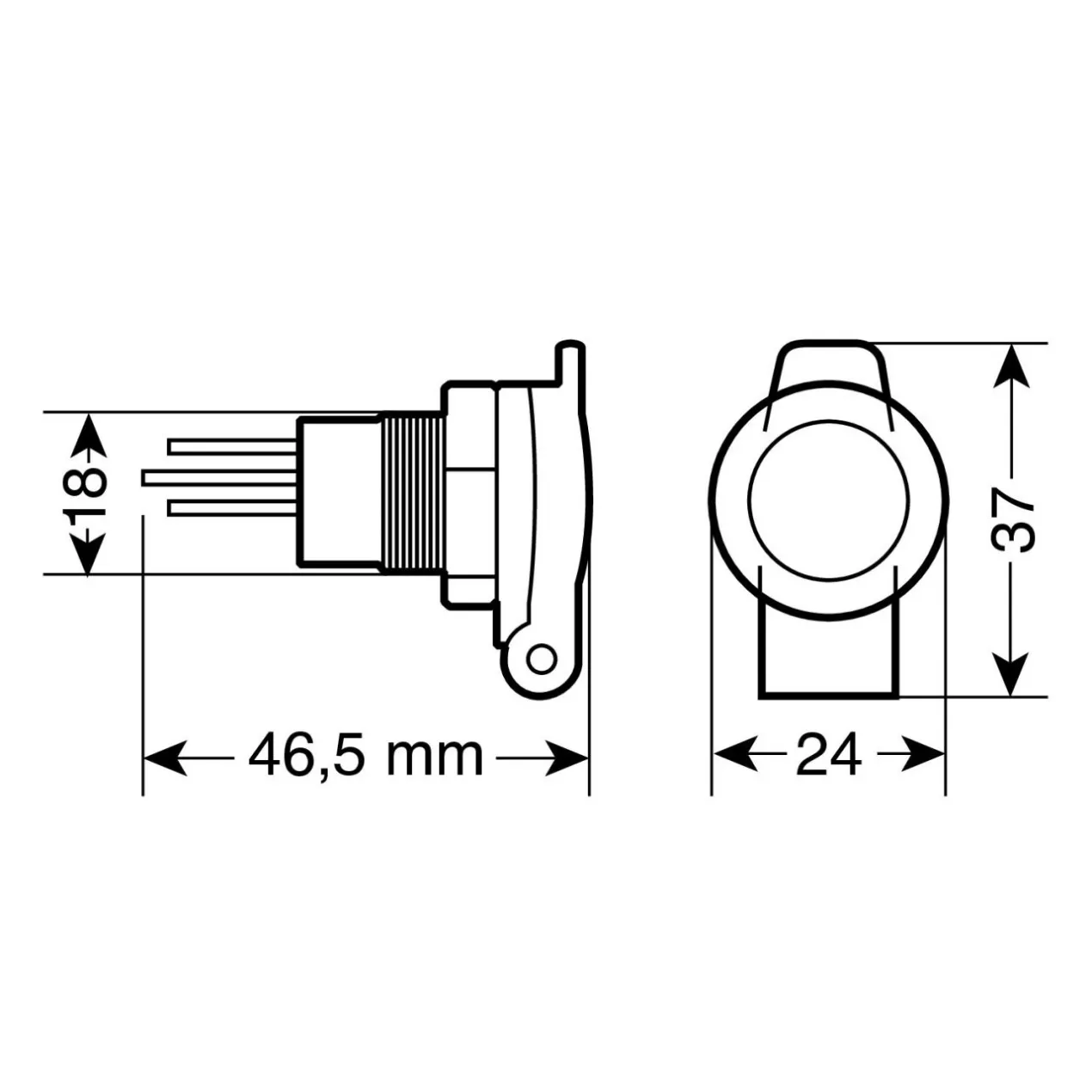 Presa Di Corrente 12/24v Tipo Tedesco Lampa 39033