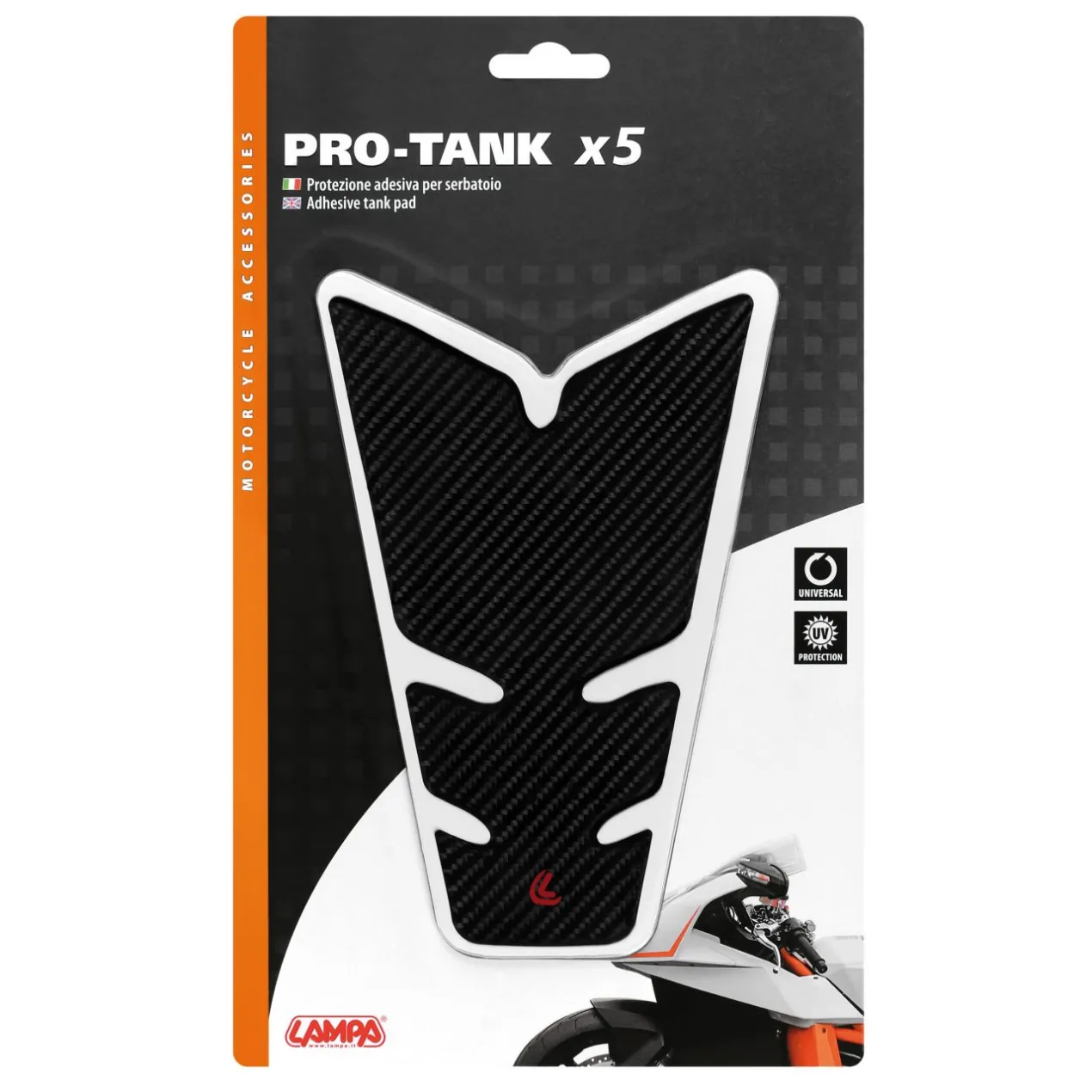 Protezione Adesivo Serbatoio Pro Tank X5 Carbon Look Lampa 90516