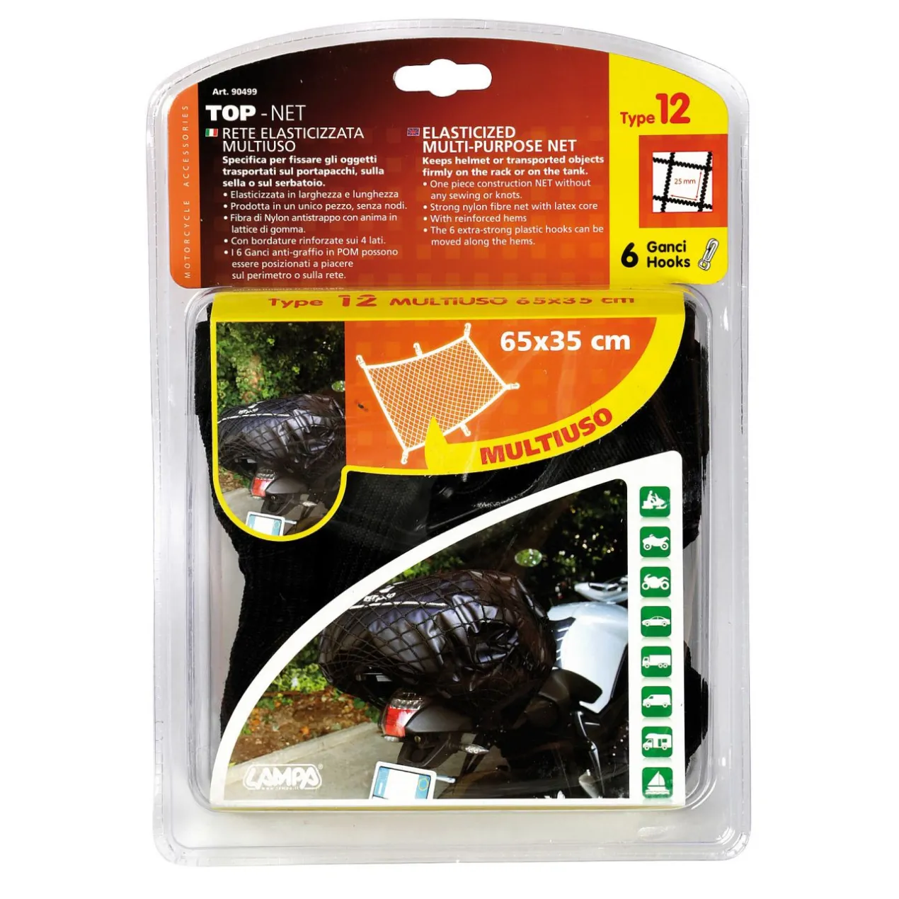Rete Elastica 65x35 Cm Nera Ns-12 Lampa 90499