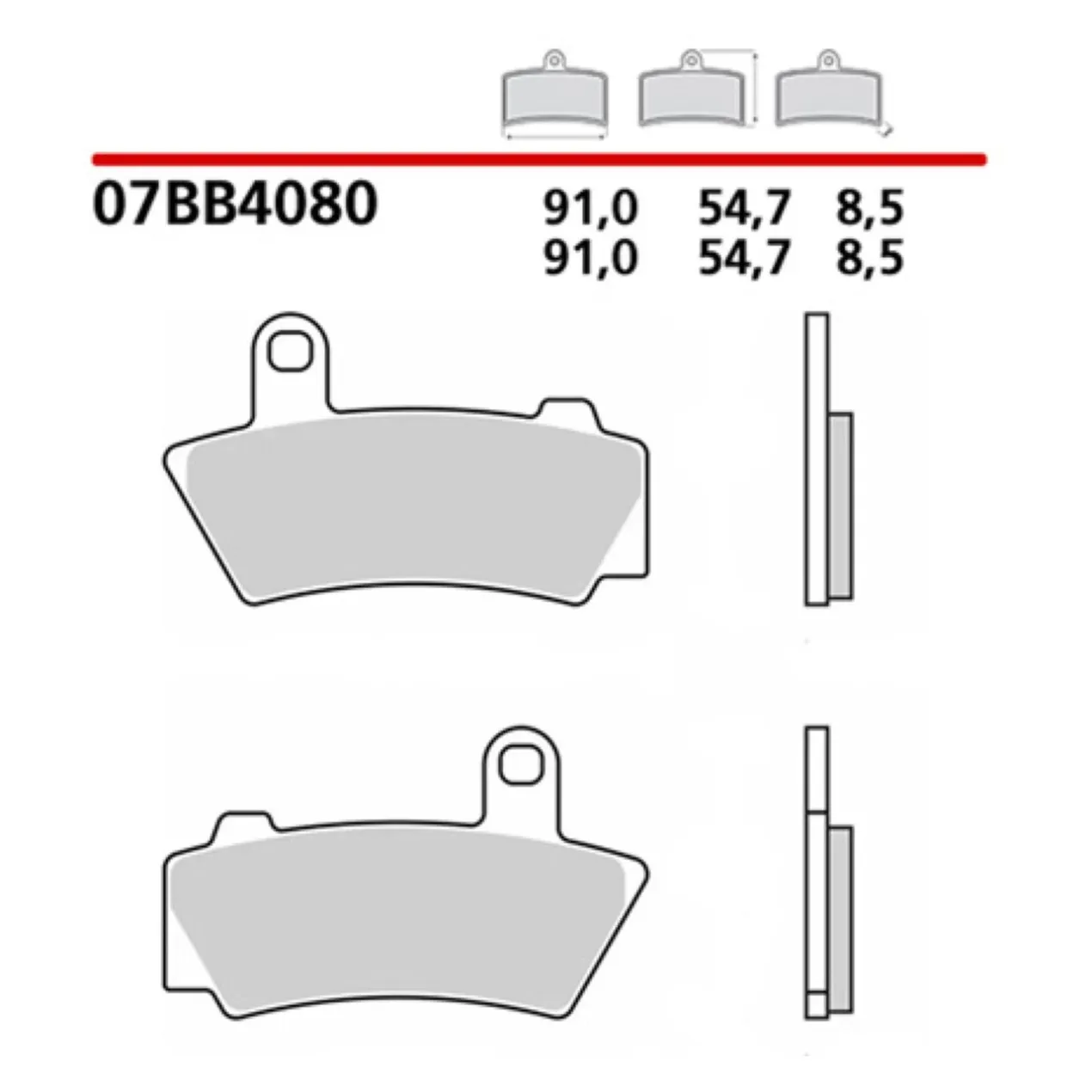 Set Pastiglie Brembo 07bb4080 Sinterizzata