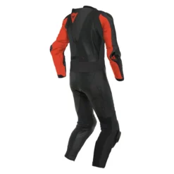 Tuta In Pelle Intera Traspirante Dainese Laguna Seca 5 Black/fluo-red